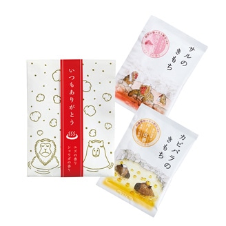 キモチ 薬用 サンクスミニギフト ありがとう ( 薬用入浴剤 サルのきもち・カピバラのきもち 各1個 )